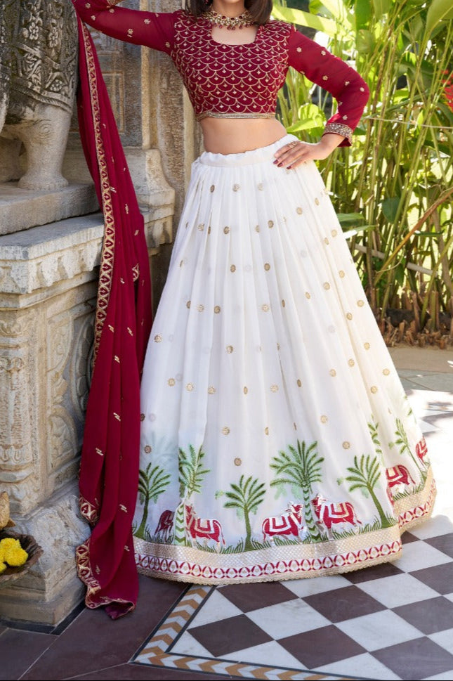 Beautiful Sequence & Embroidery Work Lehenga Choli