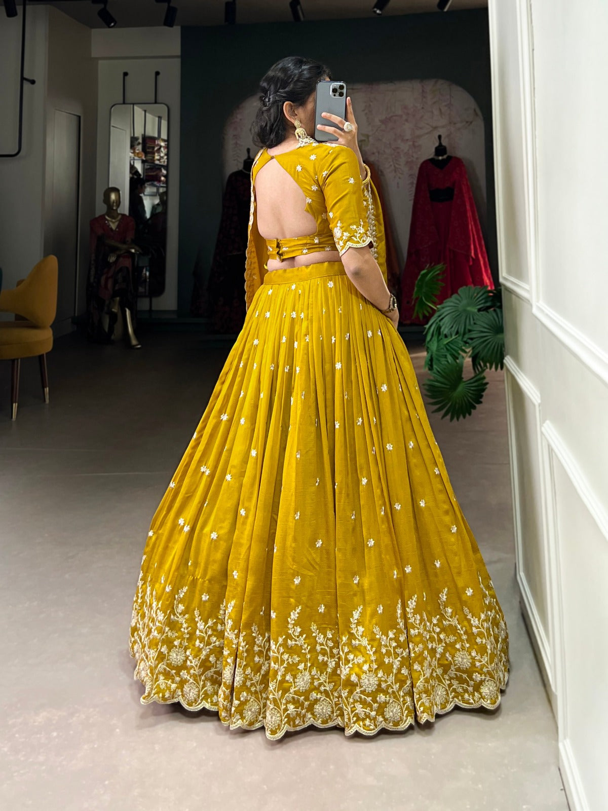 Haldi Special Vichitra Silk Lehenga Choli