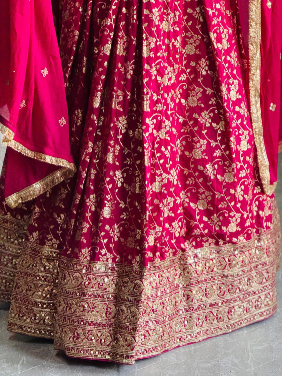 Banarsi Silk  With Embroidery  Work  Party Wear Lehenga  Choli