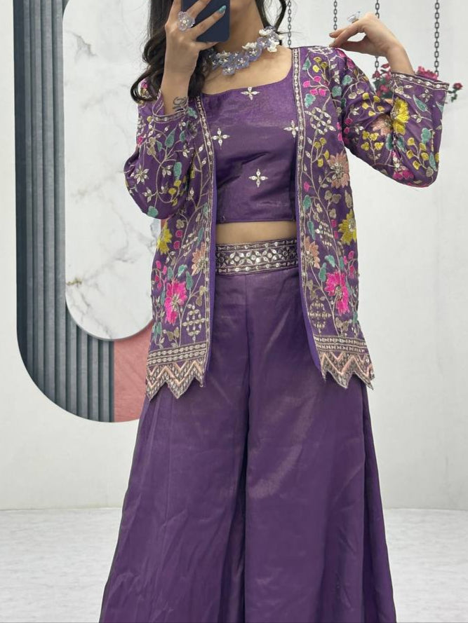 Wedding Special Indo-Western Choli Palazzo & Shrug