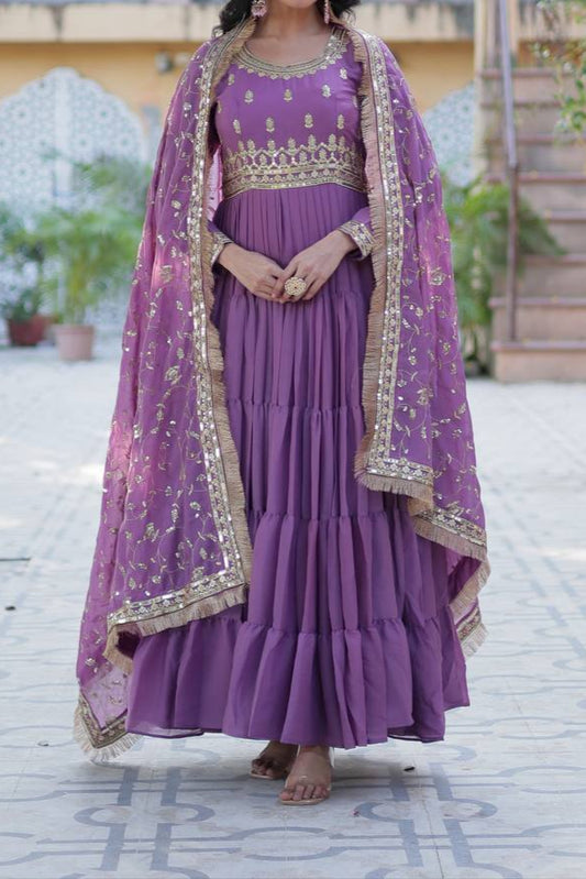 Heavy Fully Flair Gown With Designer Dupatta