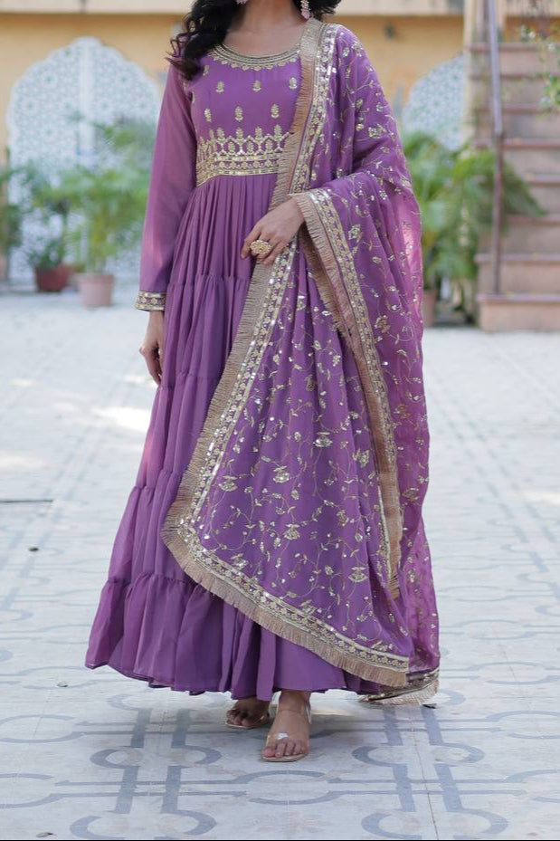 Heavy Fully Flair Gown With Designer Dupatta