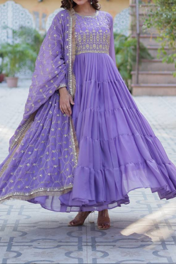 Heavy Fully Flair Gown With Designer Dupatta