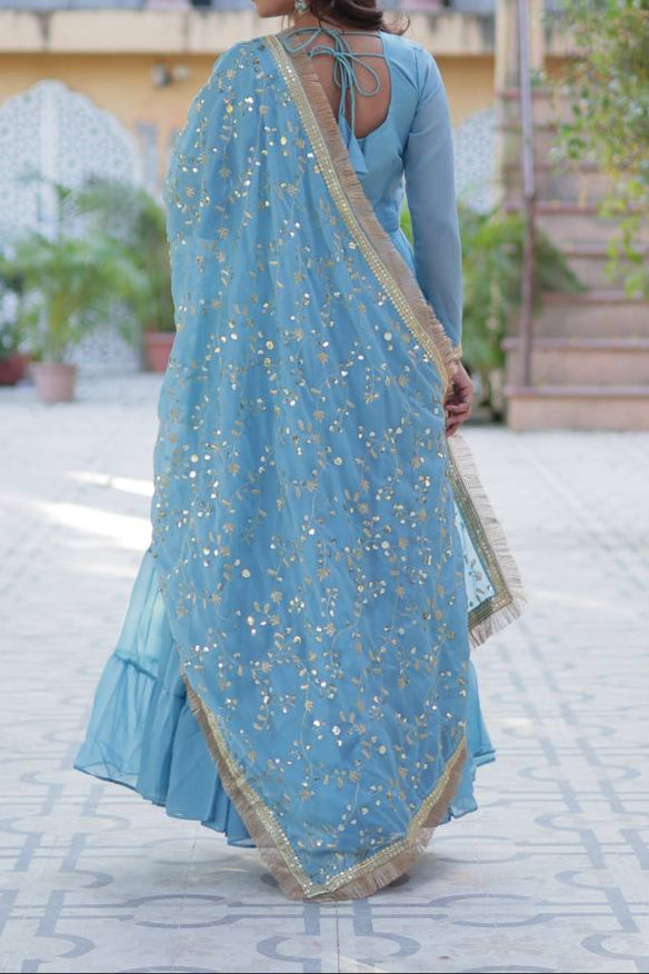 Heavy Fully Flair Gown With Designer Dupatta