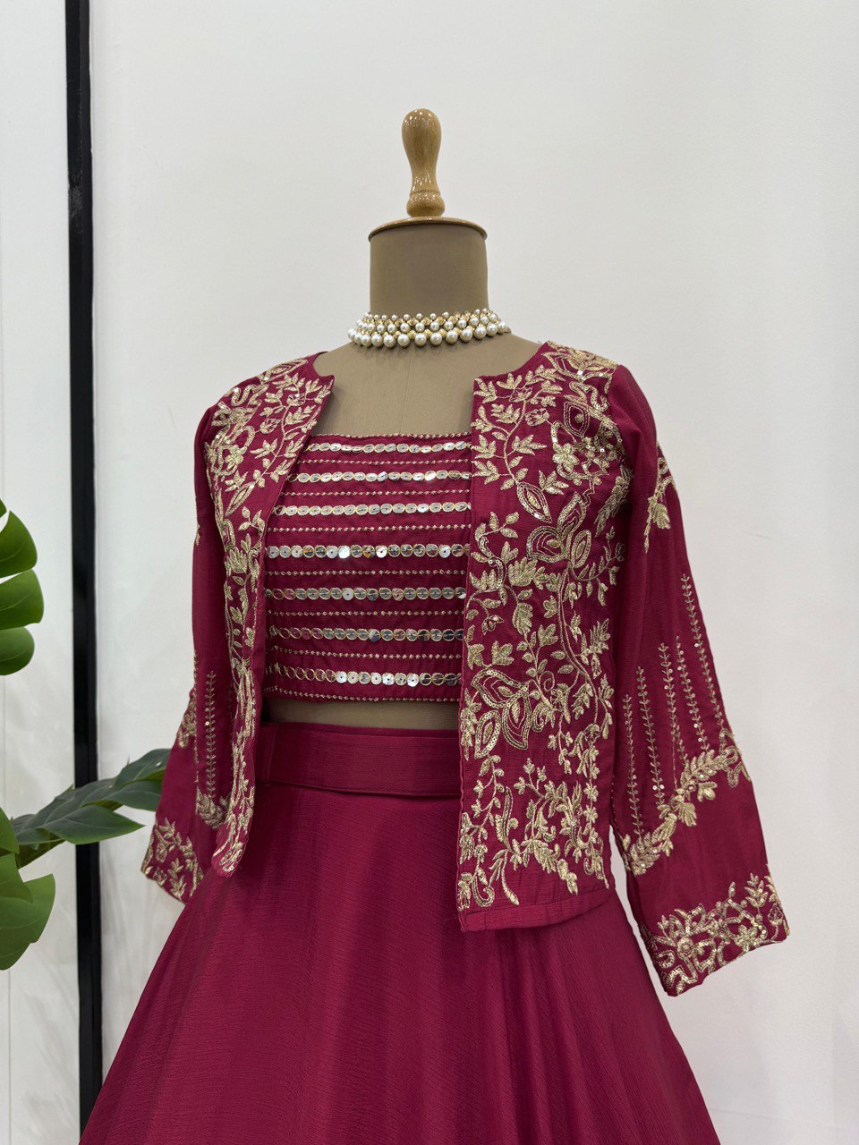 Chinon Silk Lehenga Choli With Both Side Work Koti