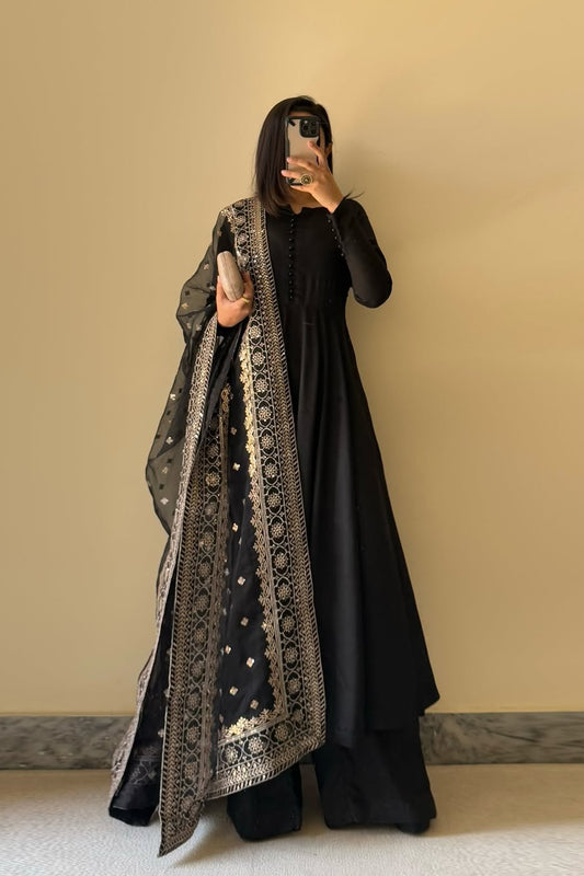Ready To Wear Kurta With Palazzo And Dupatta Set