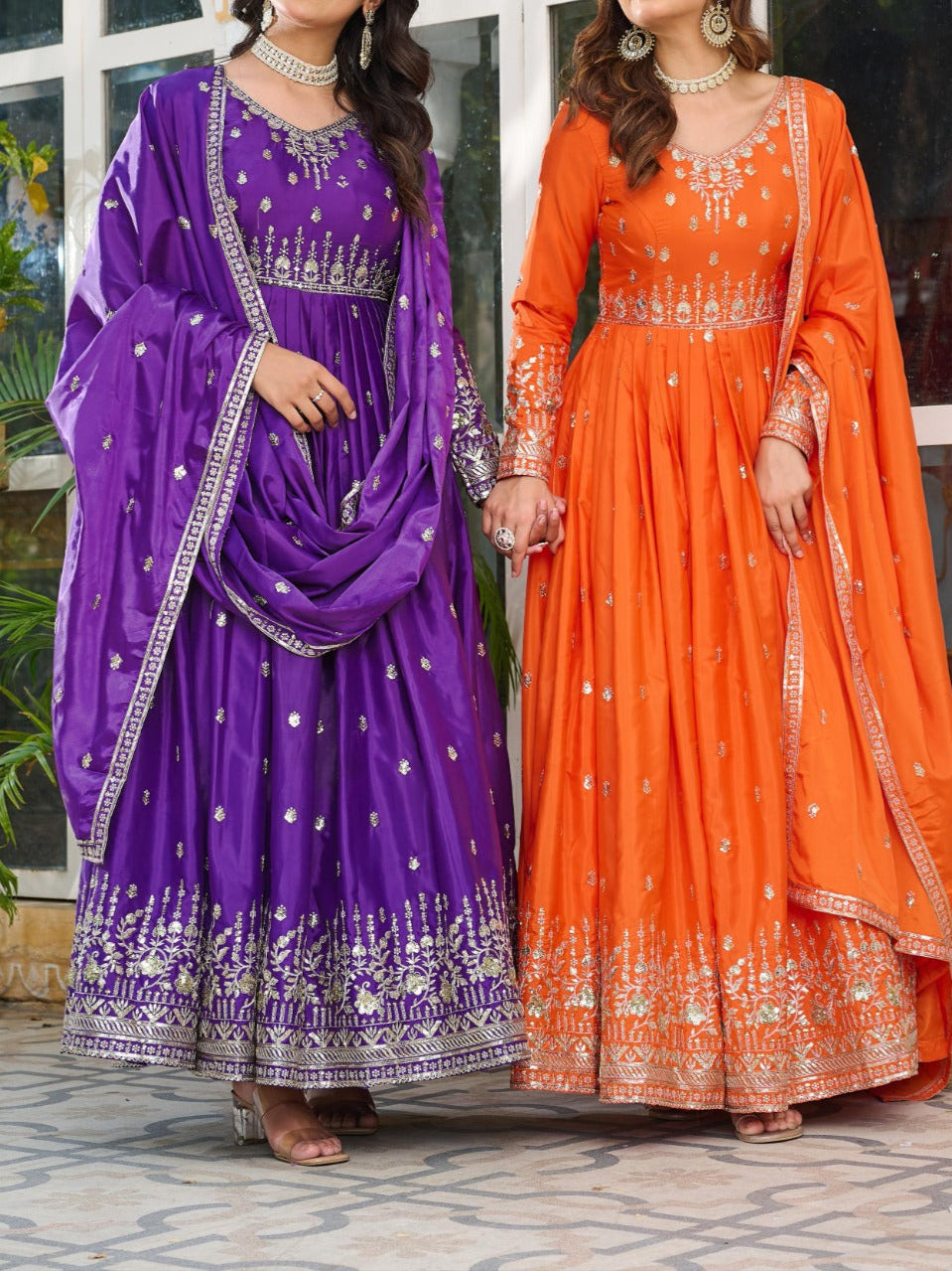 American Silk Beautiful Sequence Work Anarkali Suit