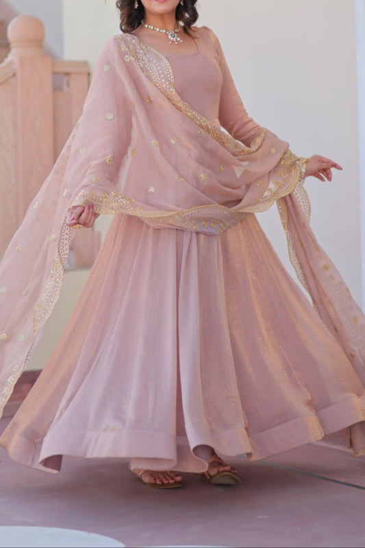 Premium Quality Fendy Chiffon Wedding Special Gown & Dupatta