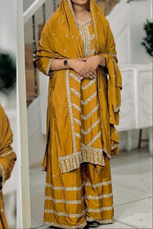 Wedding Special Pure Chinon Silk Suit Set
