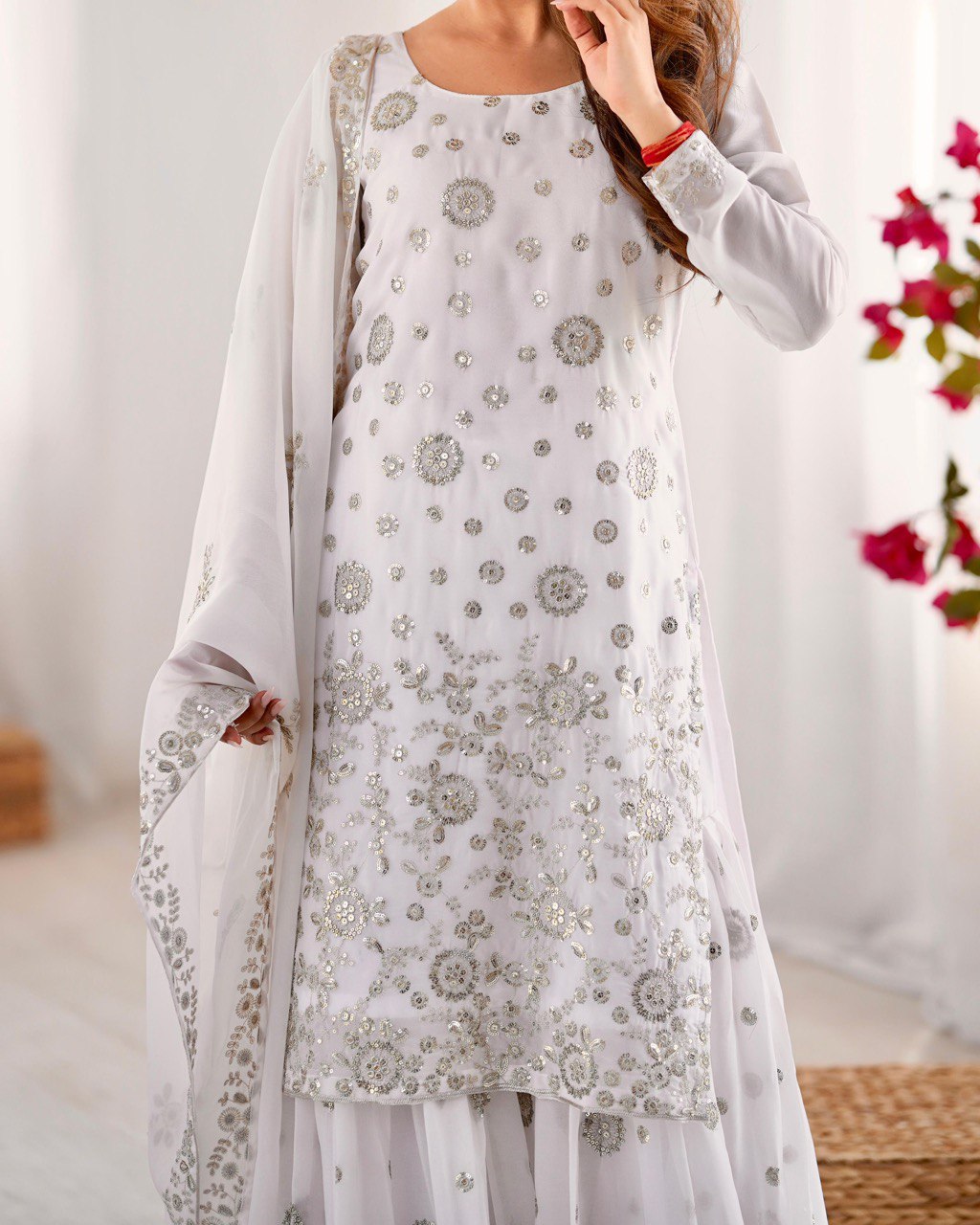 Thread With Sequence Work Sharara Suit Set
