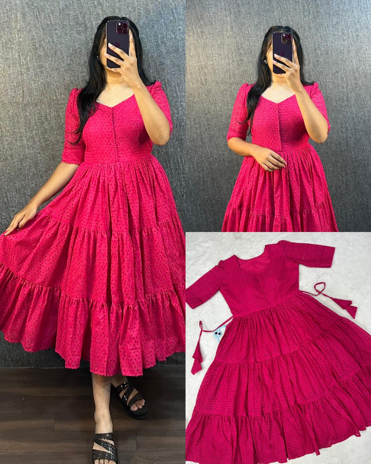 Summer Special Hakoba Cotton With 3 Midi Lair With One Side Pocket