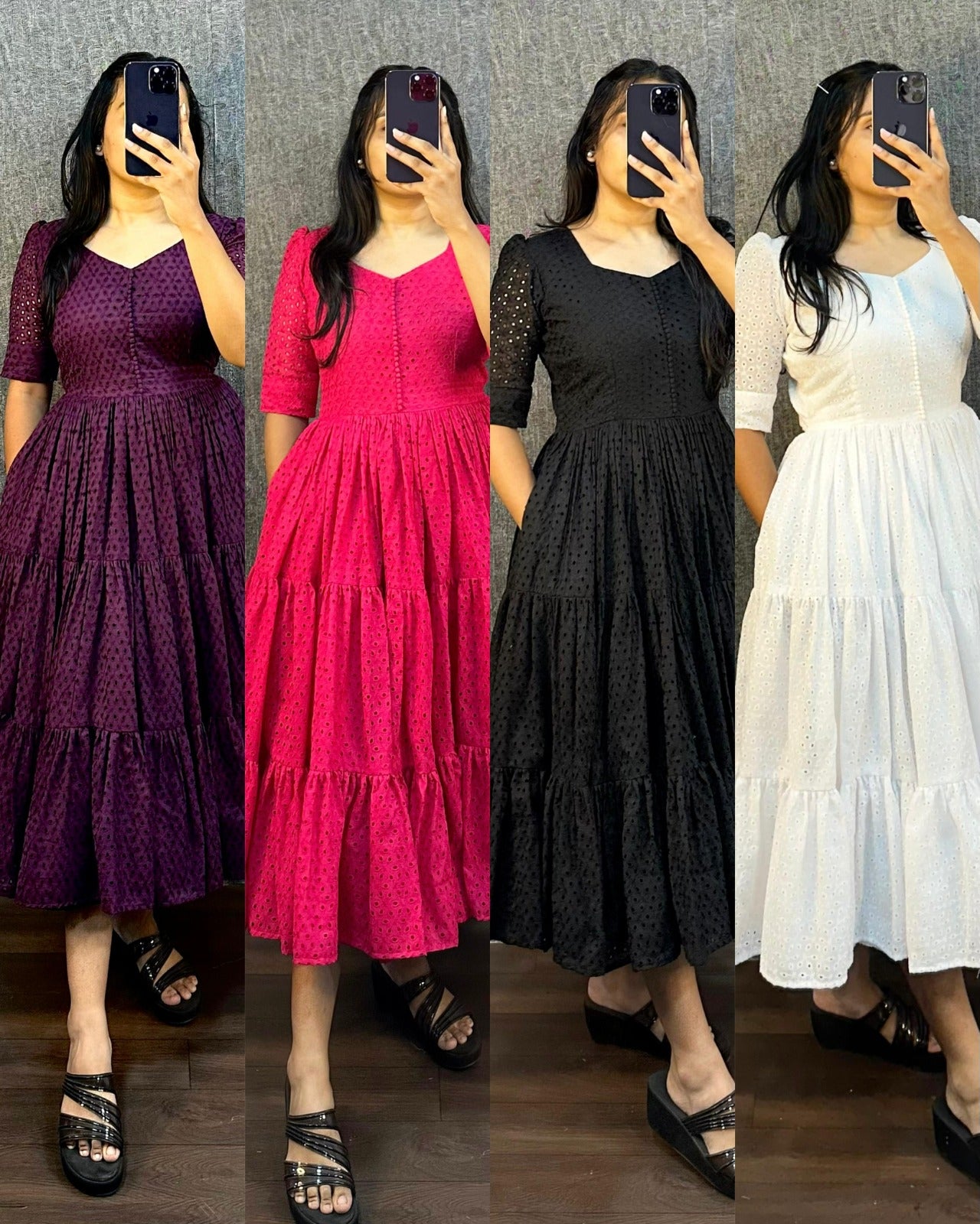Summer Special Hakoba Cotton With 3 Midi Lair With One Side Pocket