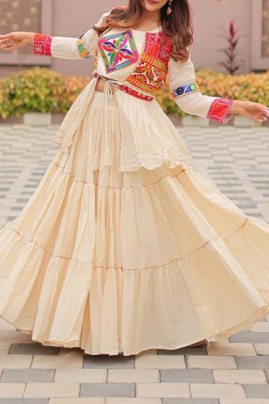 Pure Cotton Navratri Special Lehenga Choli With Koti