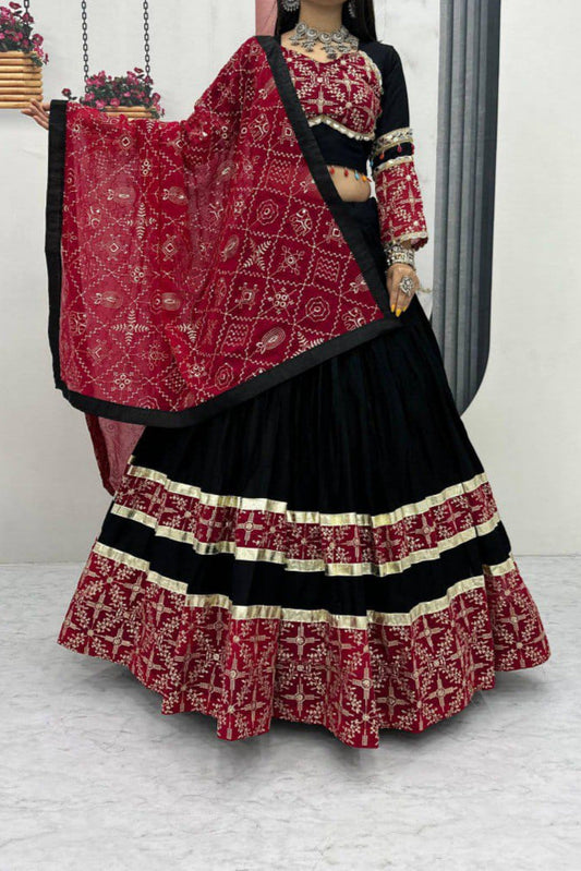 Embroidery Thread & Sequence Work With Real Mirror Work Lehenga Choli