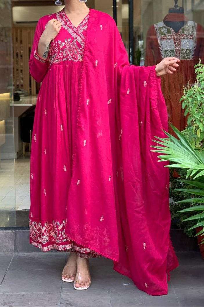 Embroidery Sequence Work Gown Pent & Dupatta