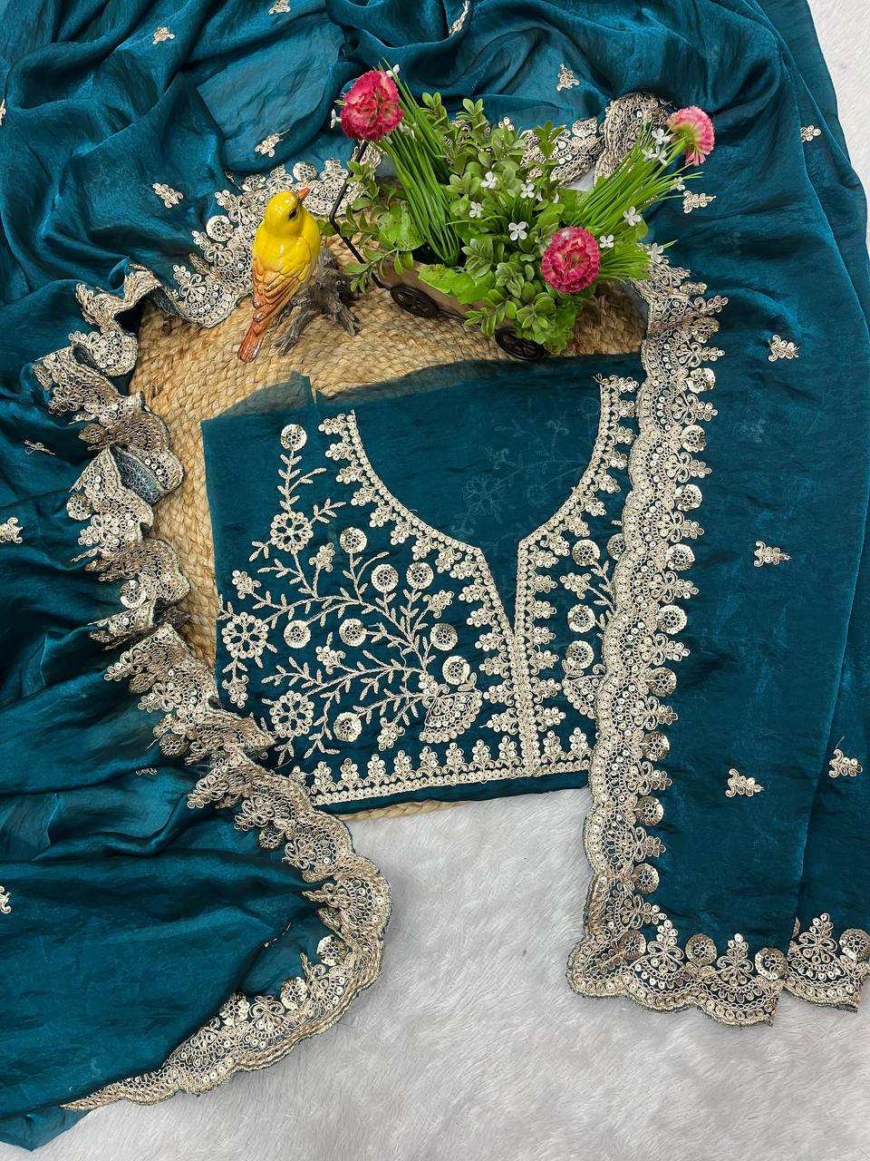 Best Ever Traditional Designer Saree With Blouse