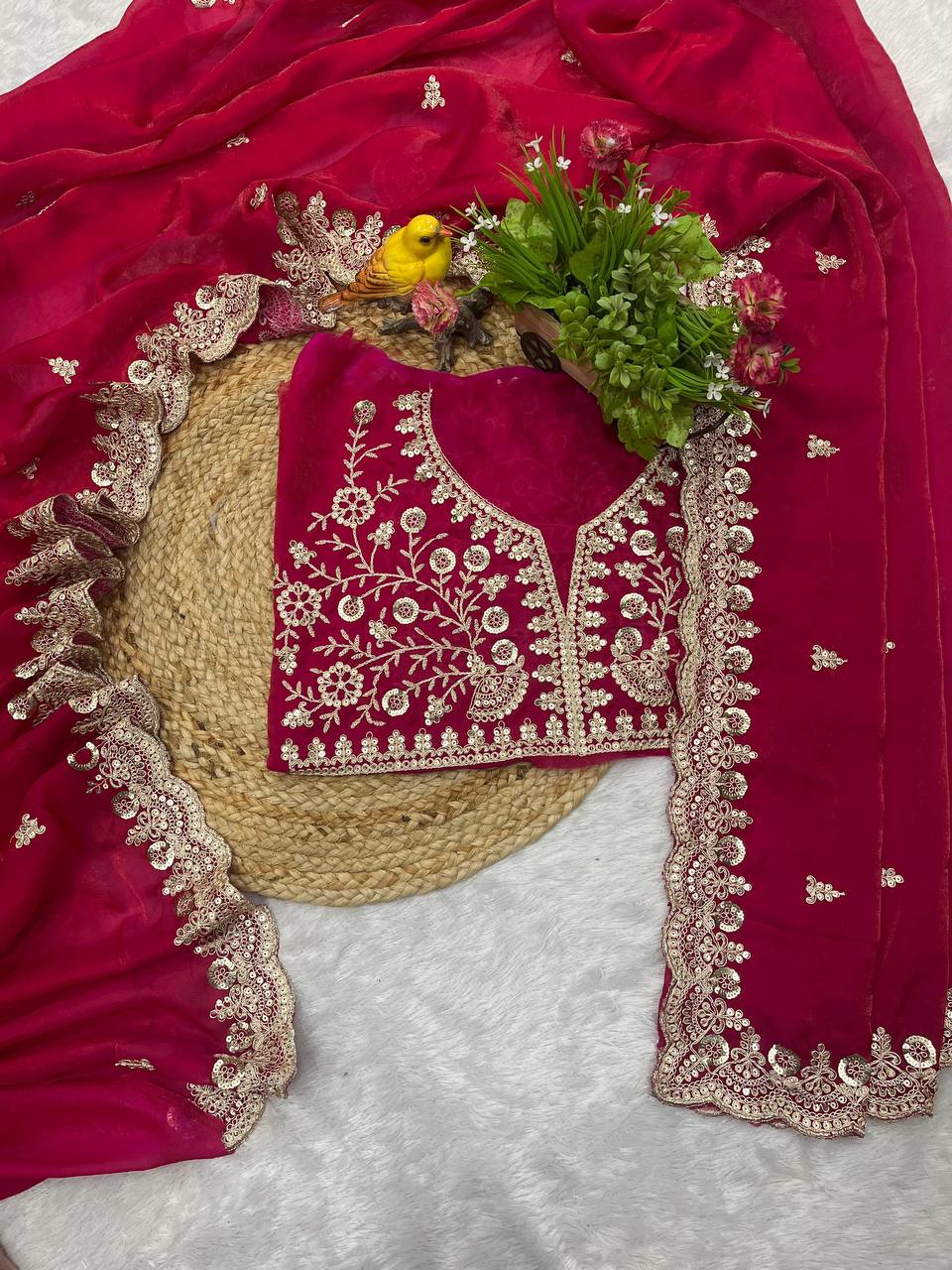 Best Ever Traditional Designer Saree With Blouse