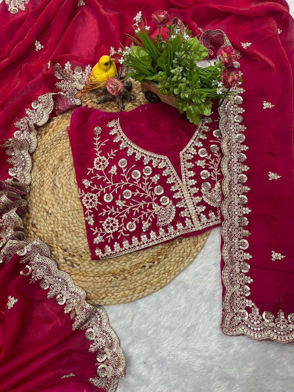 Best Ever Traditional Designer Saree With Blouse