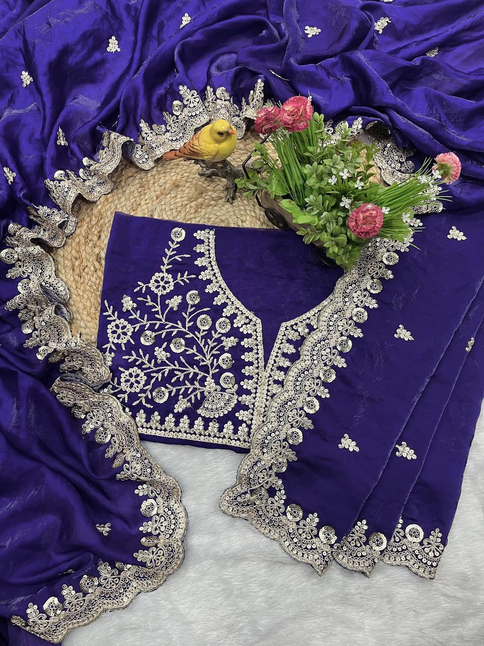 Best Ever Traditional Designer Saree With Blouse