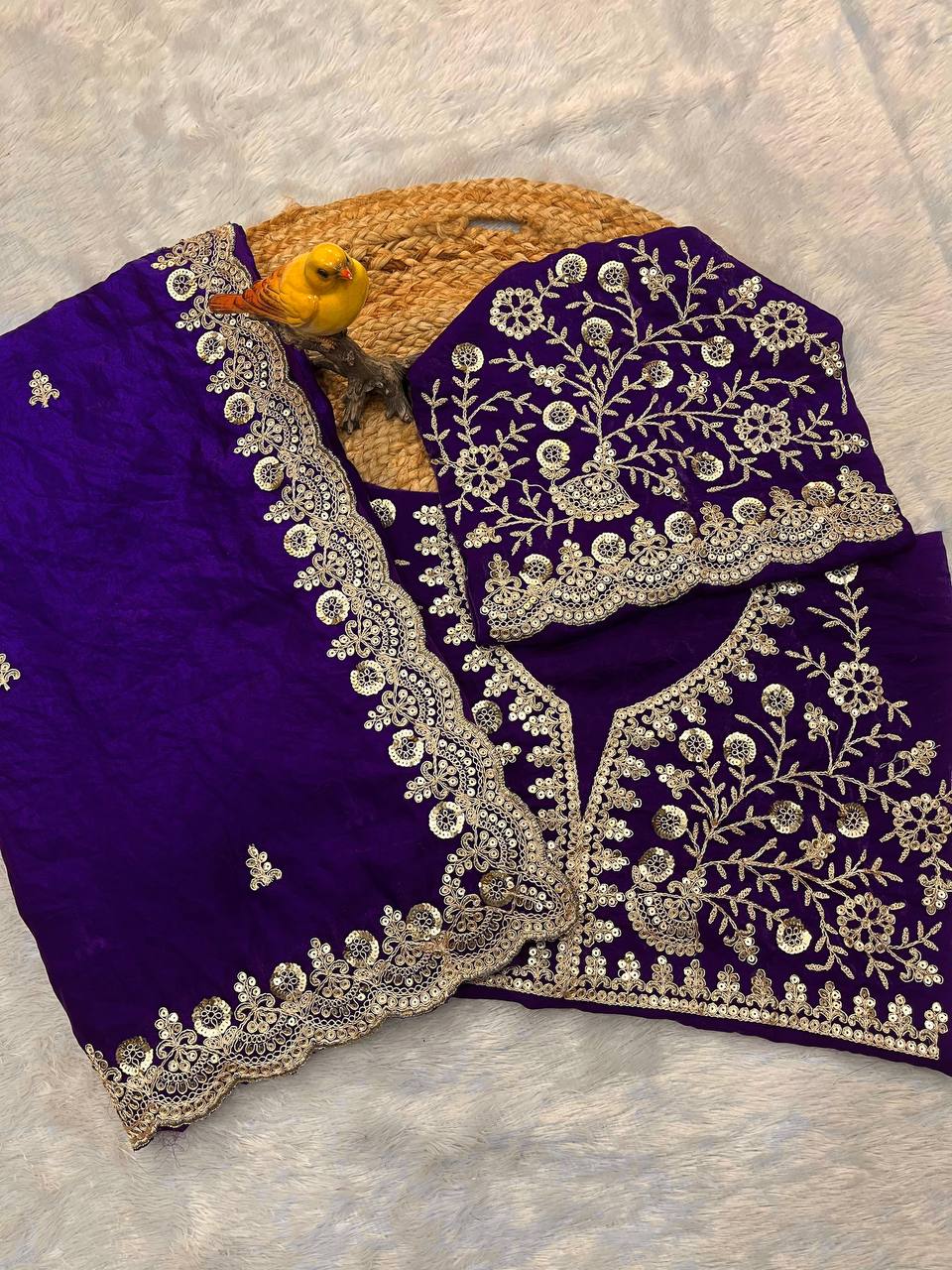 Best Ever Traditional Designer Saree With Blouse
