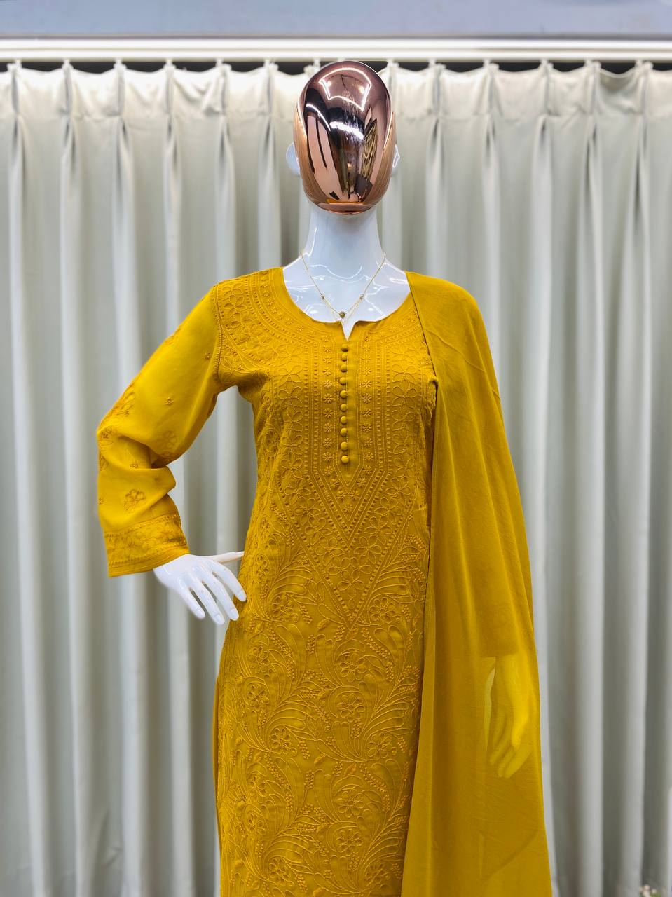 Exclusive Georgette With Embroidery Suit With Dupatta