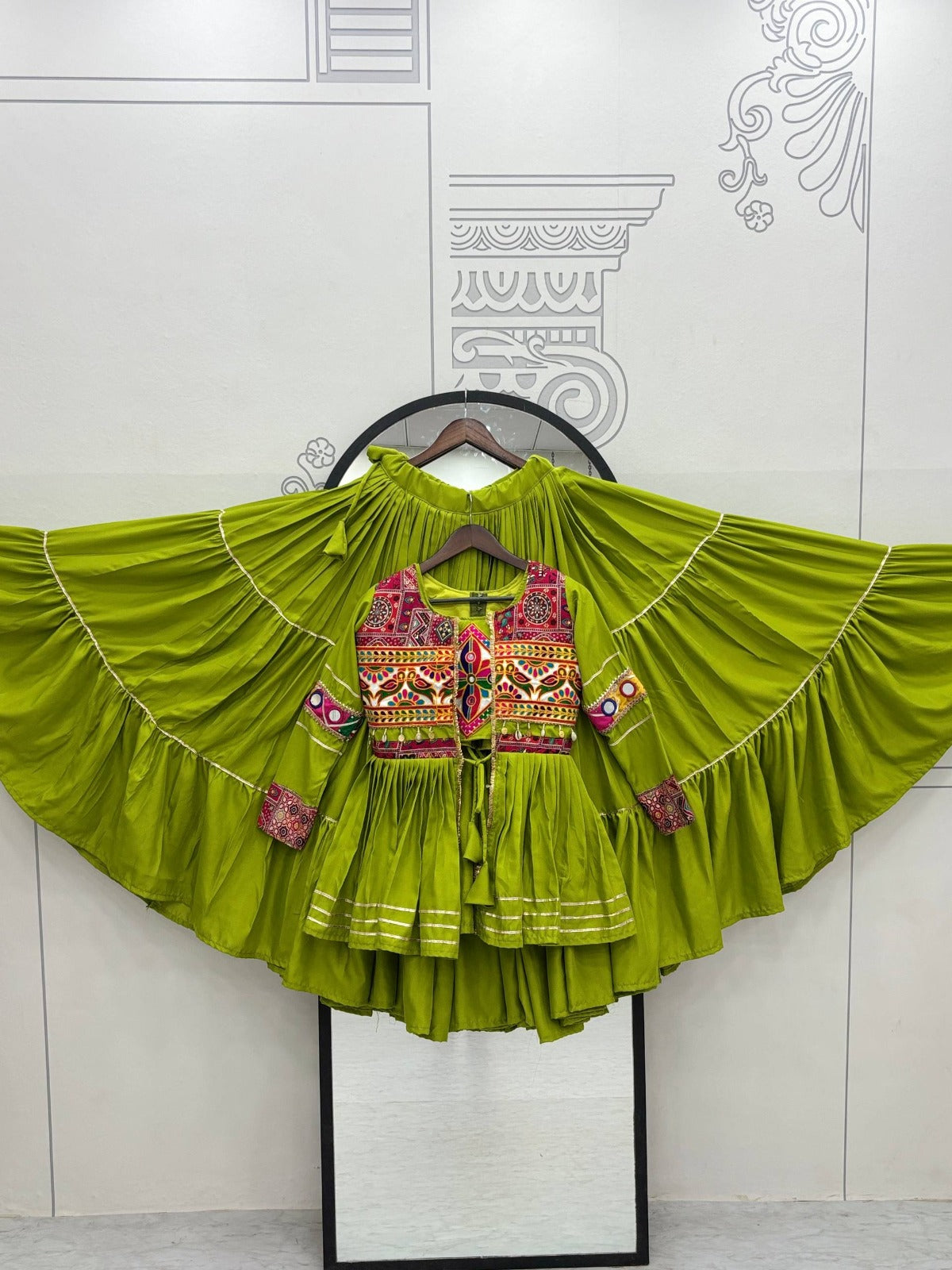 Navratri Special Pure Cotton Heavy 9 Meter Flair Lehenga Choli