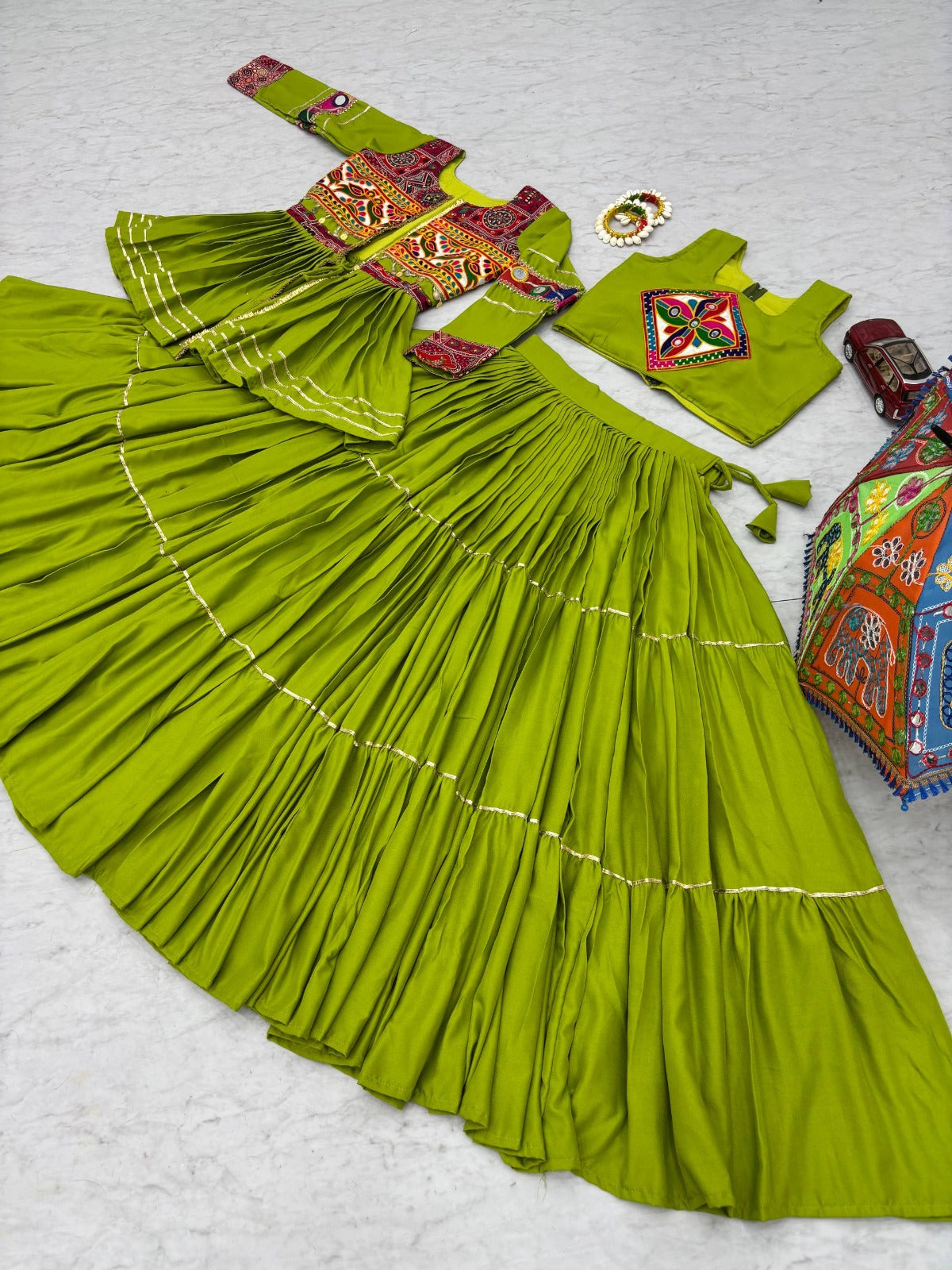 Navratri Special Pure Cotton Heavy 9 Meter Flair Lehenga Choli