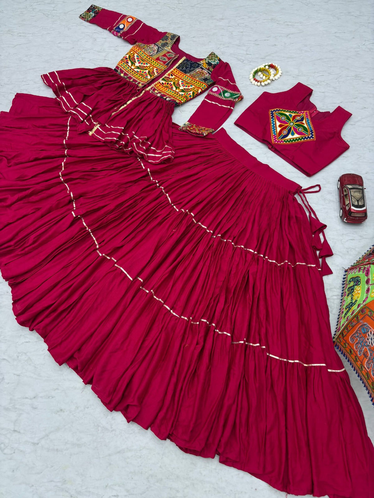 Navratri Special Pure Cotton Heavy 9 Meter Flair Lehenga Choli