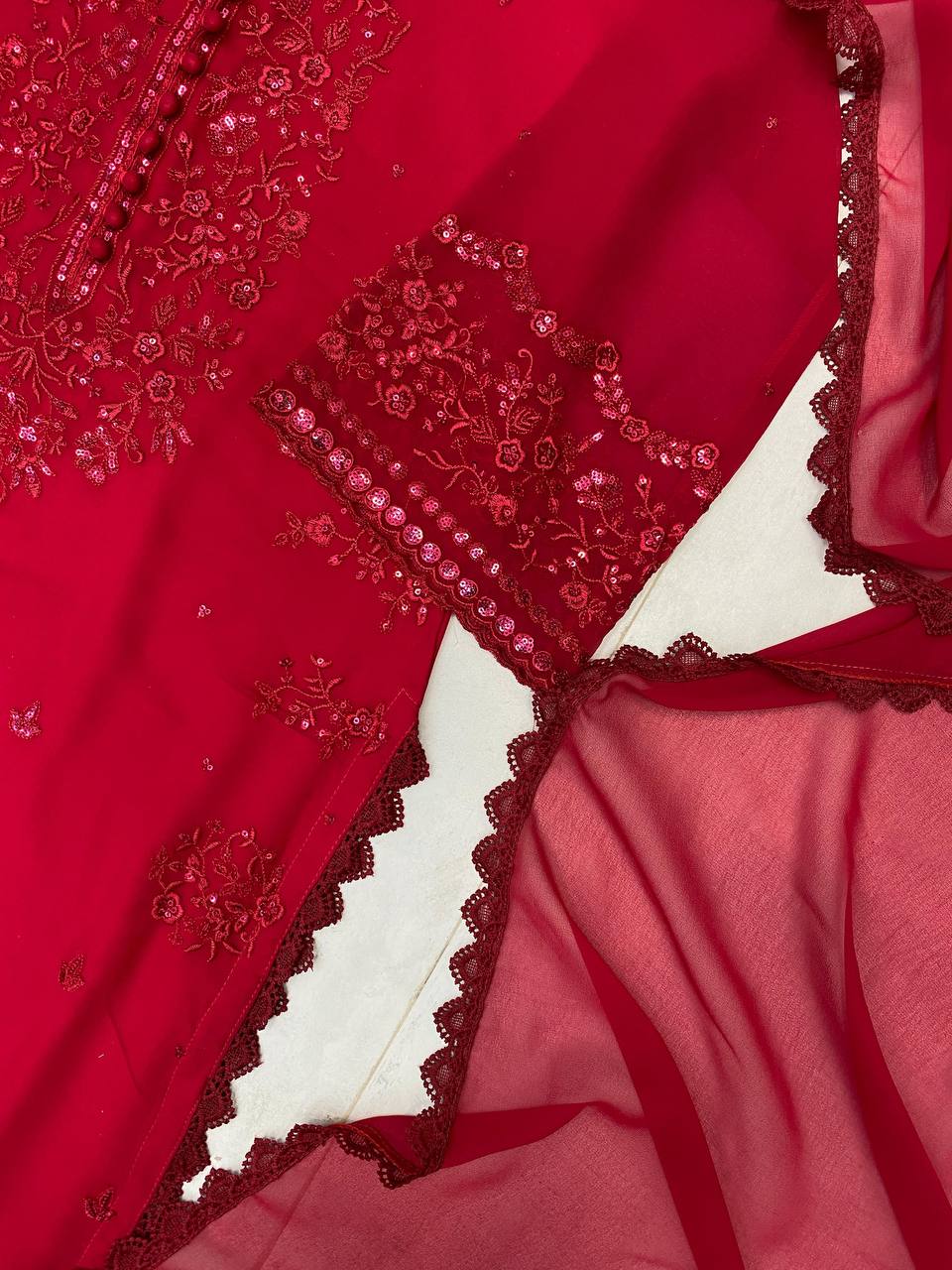 3 Piece Palazzo Pair With Dupatta in Sequence Embroidery Work