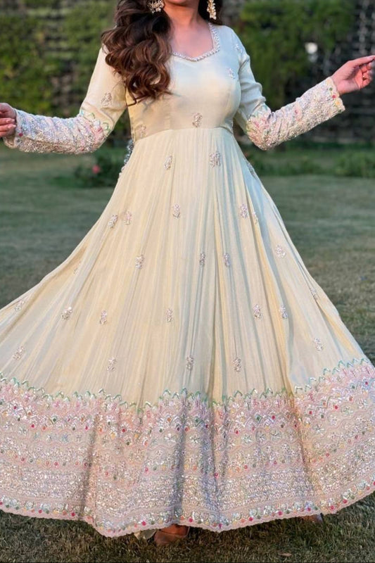 Designer Party Wear Embroidery & Sequence Work Anarkali Suit Set