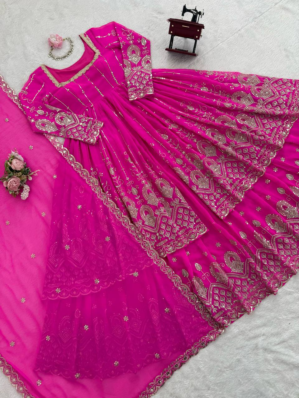 Thread with Sequence Work Lehenga Top & Dupatta