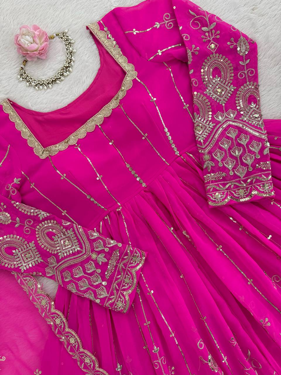 Thread with Sequence Work Lehenga Top & Dupatta