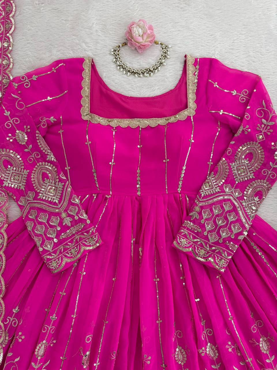 Thread with Sequence Work Lehenga Top & Dupatta