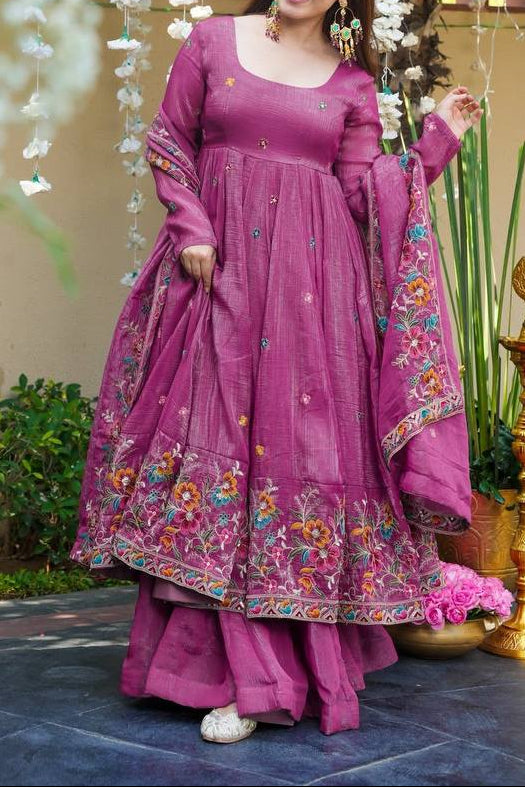 Designer Party Wear Look Top Sharara & Dupatta With Heavy Embroidery Work