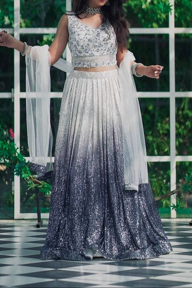 Wedding Special Sequence Work Lehenga Choli With Can Can Attach