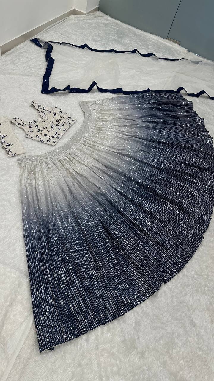 Wedding Special Sequence Work Lehenga Choli With Can Can Attach