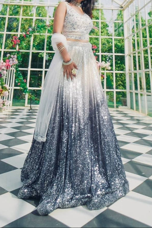 Wedding Special Sequence Work Lehenga Choli With Can Can Attach