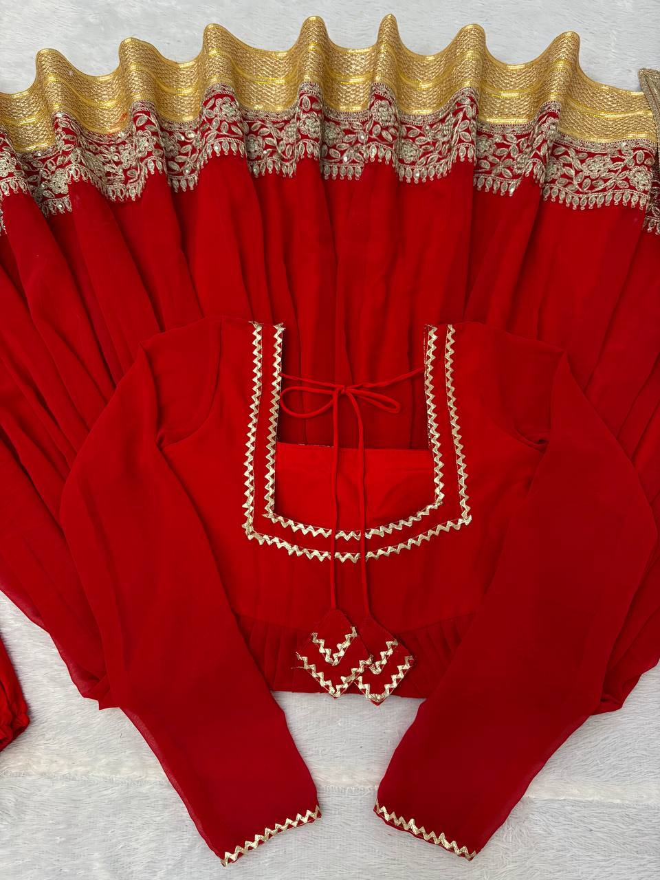 Newlywed Special Red Designer Anarkali Suit Set