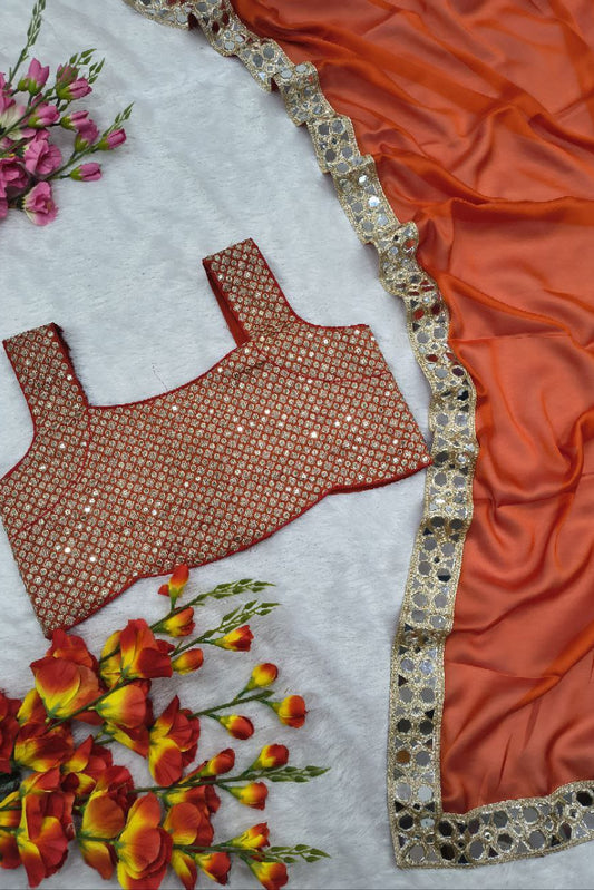 Presenting You Most Beautiful Premium Rangoli Silk Real Mirror Work Saree