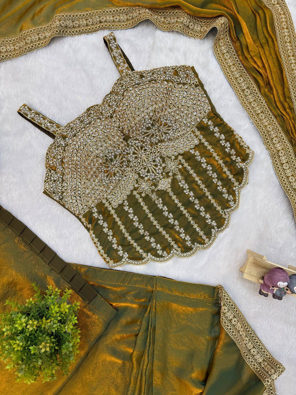 Trending Ready To Wear With Fully Handwork & Embroidered Blouse