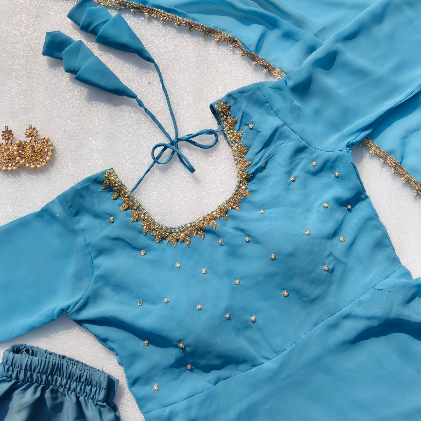 Presenting Party Wear Designer handwork Anarkali Suit Set