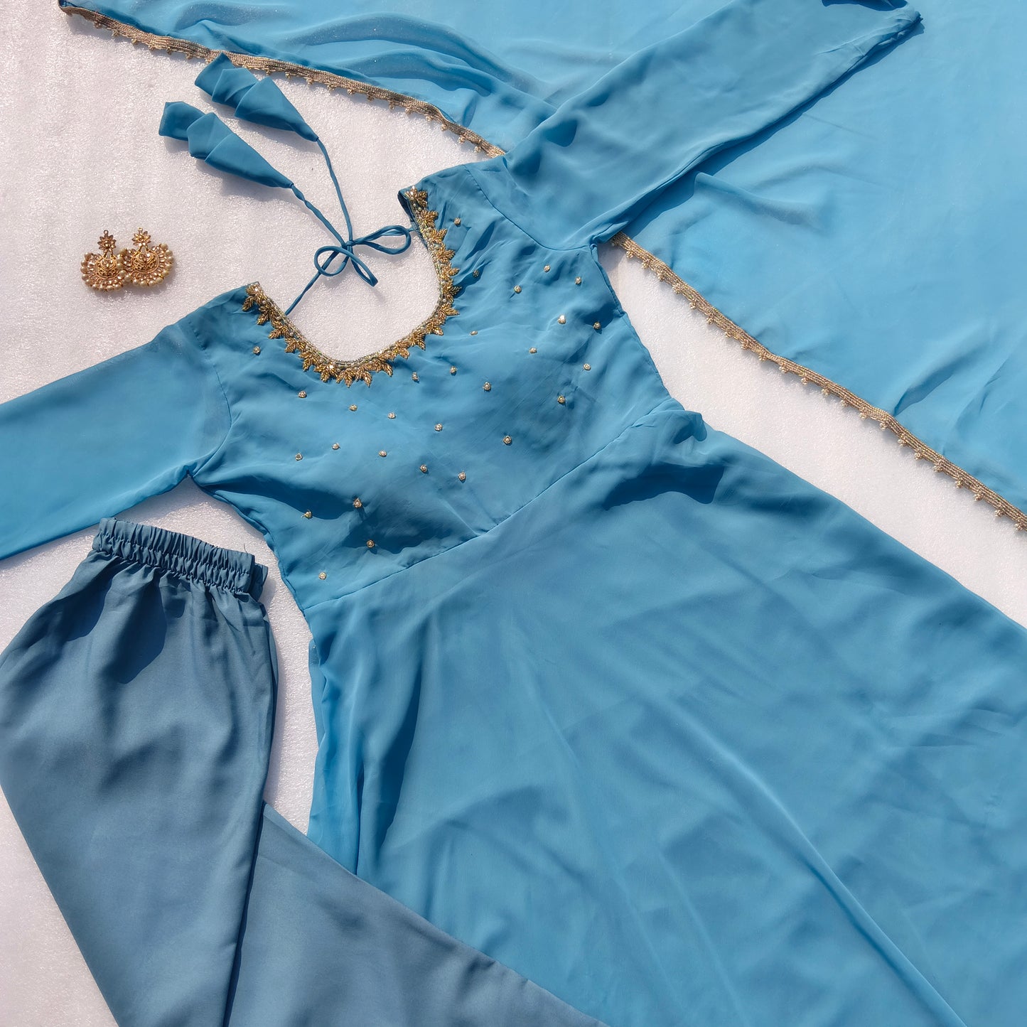 Presenting Party Wear Designer handwork Anarkali Suit Set