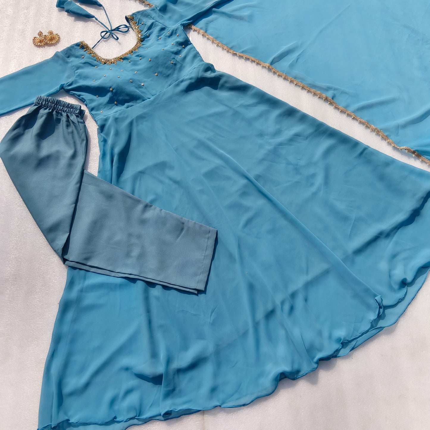 Presenting Party Wear Designer handwork Anarkali Suit Set