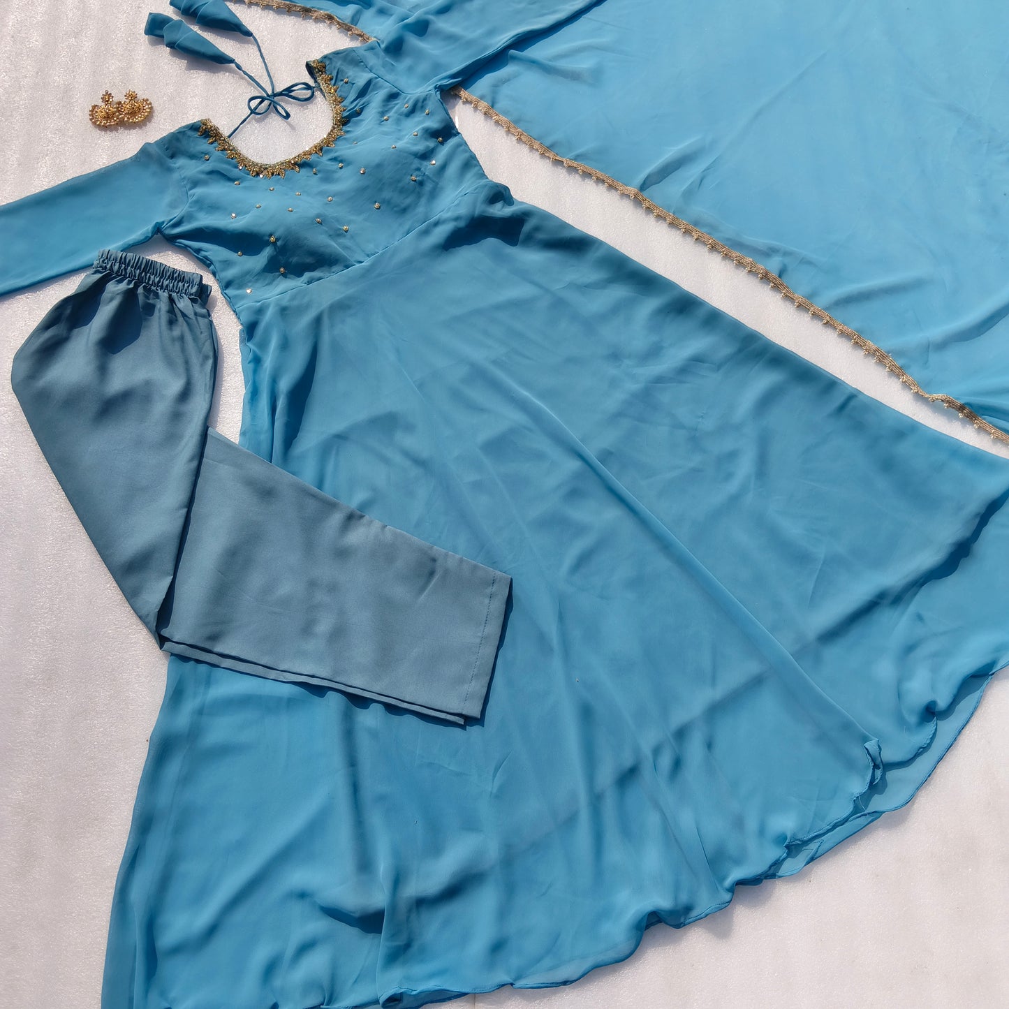 Presenting Party Wear Designer handwork Anarkali Suit Set