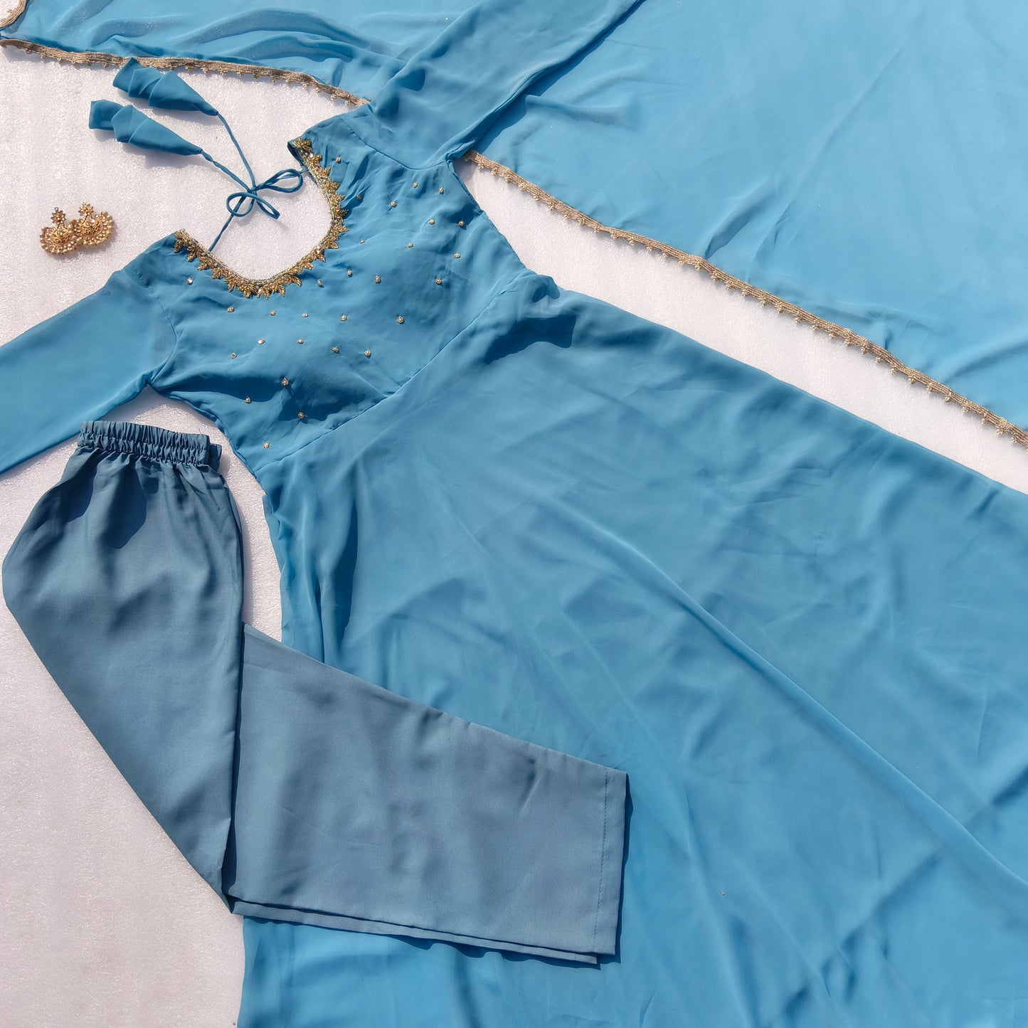 Presenting Party Wear Designer handwork Anarkali Suit Set