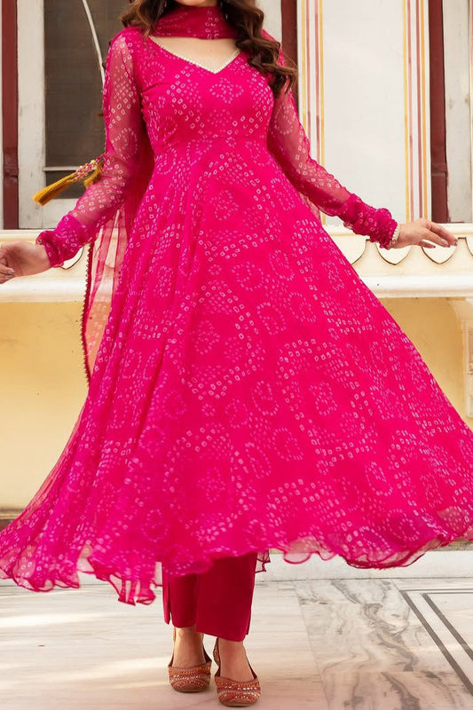 Pure Georgette Printed Anarkali Dress