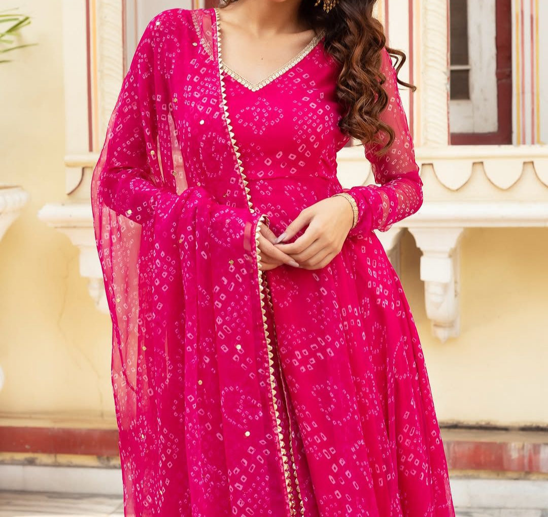 Pure Georgette Printed Anarkali Dress